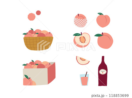 桃のイラストセット 118853699