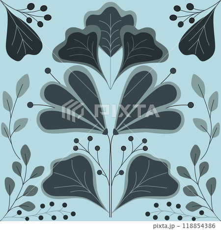 Seamless pattern with flowers and berries in blue colors. Illustration a of a floral composition. Can be used for fabric textile tiles wrapping paper Seamless pattern with flowers and berries in blue colors. Illustration a of a floral composition. Can be used for fabric textile tiles wrapping paper 118854386