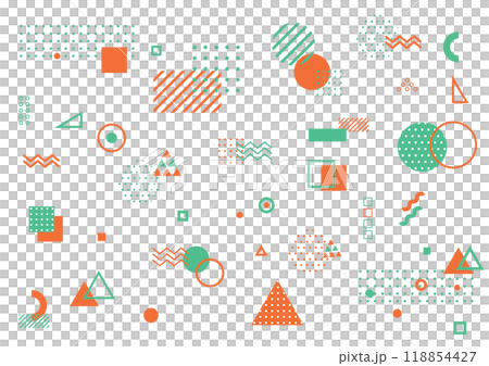 Green and orange geometric shapes Green and orange geometric shapes 118854427