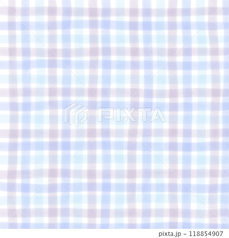 Blue Purple Gray Gingham Check Hand Drawn Pattern Background Overlay 118854907
