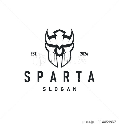 Spartan Logo Silhouette Warrior Knight Soldier Greek, Simple Minimalist Elegant Product Brand Design 118854937