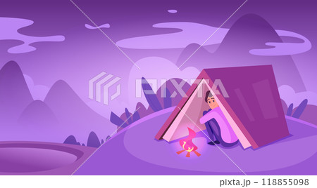 Mind of readers. People reading books and imagining fairy tale worlds exact vector cartoon background with fantasy characters Mind of readers. People reading books and imagining fairy tale worlds exact vector cartoon background with fantasy characters 118855098