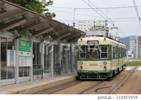 広島電鉄 路面電車 59 3100形 3103号 原爆ドーム前 広島電鉄 路面電車 59 3100形 3103号 原爆ドーム前 118855959