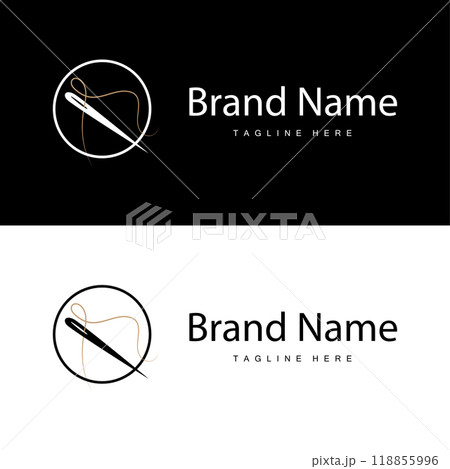 Tailor logo vector template needle and thread black silhouette design simple sewing tool product brand Tailor logo vector template needle and thread black silhouette design simple sewing tool product brand 118855996