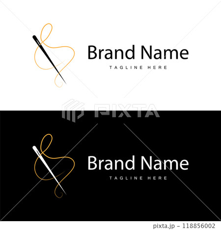 Tailor logo vector template needle and thread black silhouette design simple sewing tool product brand Tailor logo vector template needle and thread black silhouette design simple sewing tool product brand 118856002