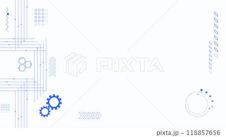 テクノロジー、IT、電子回路、医療などをイメージした抽象的なイラスト 白背景 テクノロジー、IT、電子回路、医療などをイメージした抽象的なイラスト 白背景 118857656