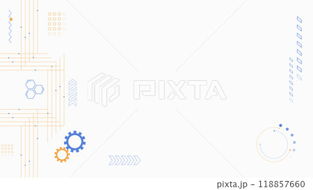 テクノロジー、IT、電子回路、医療などをイメージした抽象的なイラスト　白背景 118857660