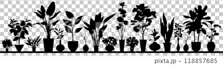 室內植物剪影圖 室內植物剪影圖 118857685