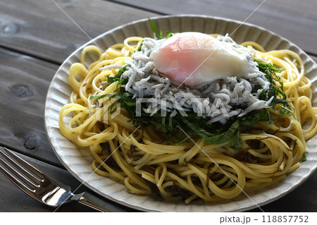 釜揚げしらすともずくのパスタ 釜揚げしらすともずくのパスタ 118857752
