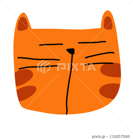 The orange cat drawing image for pet or animal concept. The orange cat drawing image for pet or animal concept. 118857880