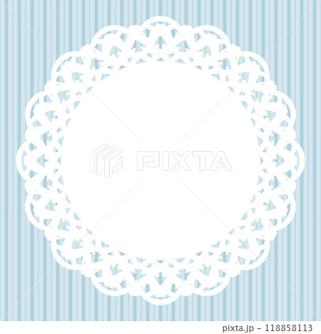 丸型レース×ストライプ(ブルー) 118858113