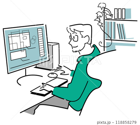 自宅で仕事をする人 自宅で仕事をする人 118858279