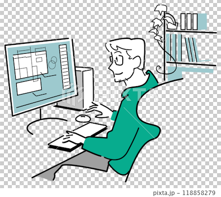 自宅で仕事をする人 自宅で仕事をする人 118858279