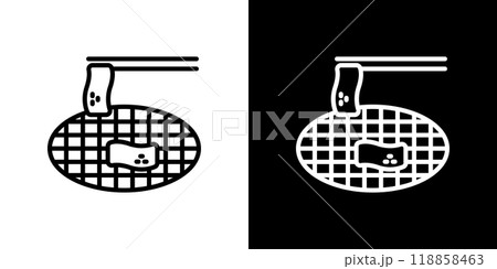 焼肉のシンプルなラインアイコン 焼肉のシンプルなラインアイコン 118858463