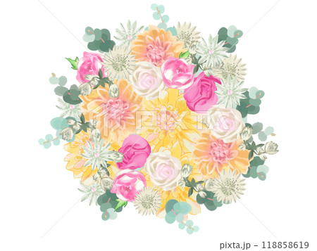 オリーブとバラの花束 118858619
