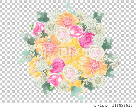 オリーブとバラの花束 118858619