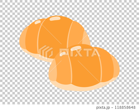 兩個麵包卷或奶油卷的插圖 118858648