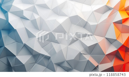 Abstract Geometric Polygonal Pattern with Orange and Blue Gradient_1 118858743