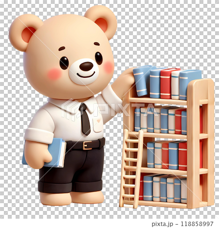 3d librarian teddy bear  118858997