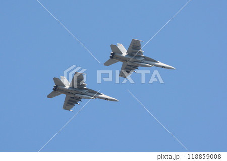 アメリカ海軍F/A-18Eスーパーホーネット編隊飛行 アメリカ海軍F/A-18Eスーパーホーネット編隊飛行 118859008
