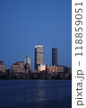 Boston landscape at night with view of the Prudential  118859051