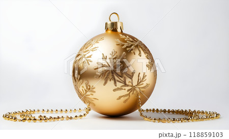 golden christmas ball on white background golden christmas ball on white background 118859103