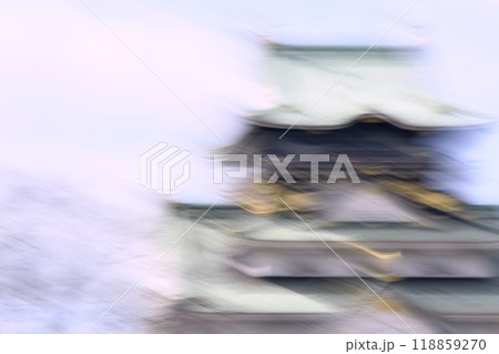 南海トラフ巨大地震発生イメージ　（ 大阪城公園天守閣 ） 118859270