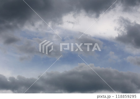 Sky was clear and overcast indicating a storm was coming. 118859295