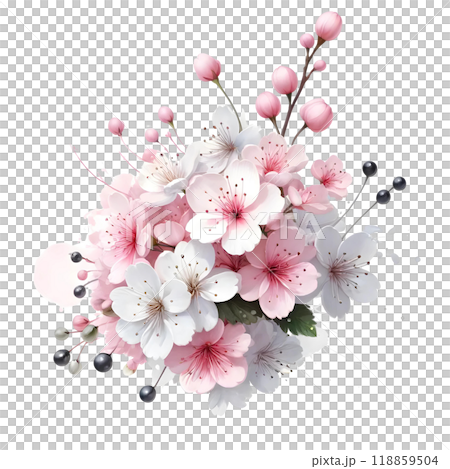 3d bunch of cherry blossom 3d bunch of cherry blossom 118859504