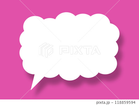 Empty white cloud paper speech bubble shape against pink background for design in your work business concept. 118859594