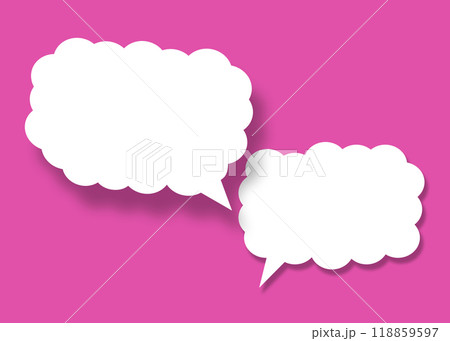 Empty white cloud paper speech bubble shape against pink background for design in your work business concept. Empty white cloud paper speech bubble shape against pink background for design in your work business concept. 118859597