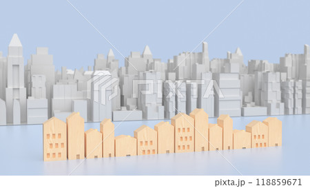 The city image for real estate or property concept 3d rendering. The city image for real estate or property concept 3d rendering. 118859671