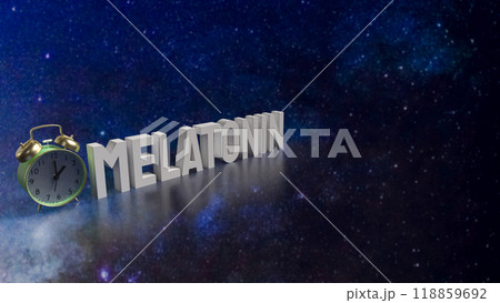The melatonin and clock for medical and sci concept 3d rendering. 118859692