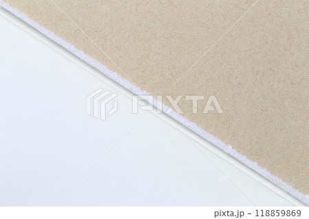 Cover paper of a notebook with a diagonal spine, Design background. Cover paper of a notebook with a diagonal spine, Design background. 118859869