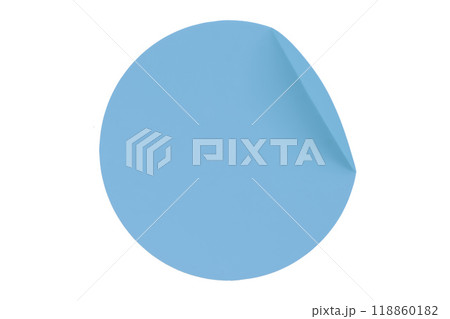 Separate shiny light blue circle sticker on white background. Separate shiny light blue circle sticker on white background. 118860182