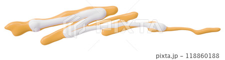 Orange watercolor drop zigzag isolated on white background. Orange watercolor drop zigzag isolated on white background. 118860188