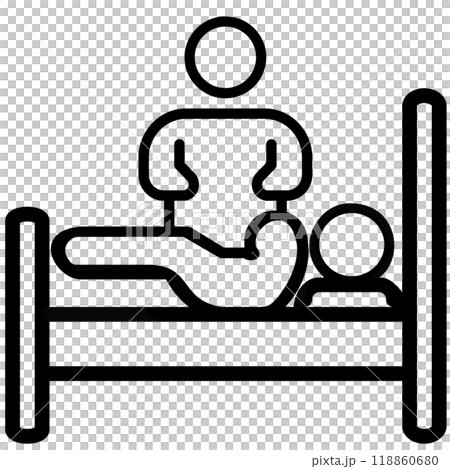 病院・老人施設向けオムツ交換のシンプルイラスト 118860680