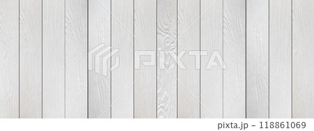 Panorama White Wood texture background. 118861069
