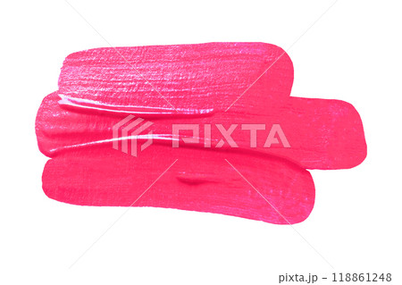 Vibrant pink paint stroke on a clean isolated on white Background and have clipping paths. 118861248