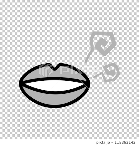 人間の口のアイコン　線画イラスト 118862142