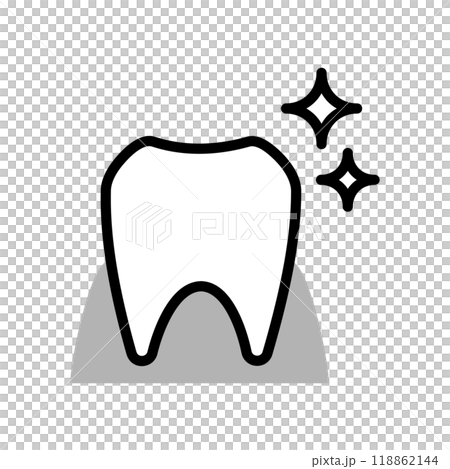 Tooth icon line drawing illustration 118862144