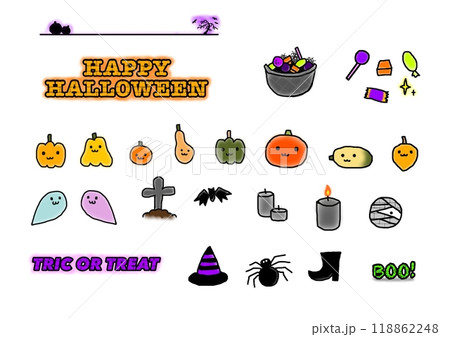 かわいいハロウィンの素材集 118862248
