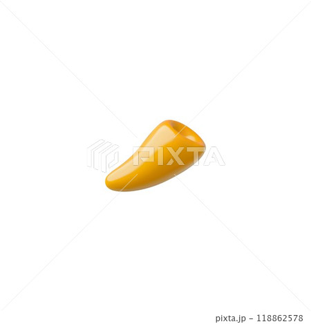 3d vector illustration of an orange hot pepper cut in half on a white background. 3d vector illustration of an orange hot pepper cut in half on a white background. 118862578