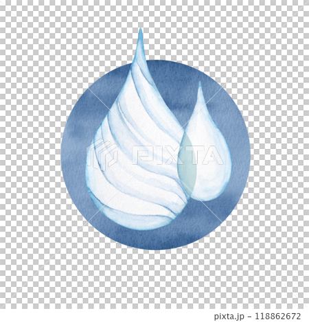 Ippaku 水星九星 Kisho 星座占星學圖示水彩插圖 118862672