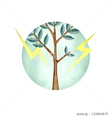 三碧木星　九星気学占い 占星術　アイコン 水彩 イラスト 118862675