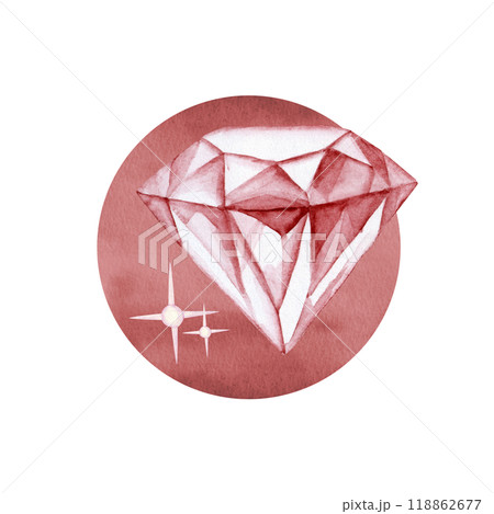 七赤金星　九星気学占い 占星術　アイコン 水彩 イラスト 118862677