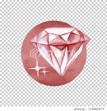 七赤金星　九星気学占い 占星術　アイコン 水彩 イラスト 118862677