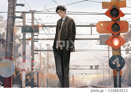 交差点に立つ青年 交差点に立つ青年 118863013
