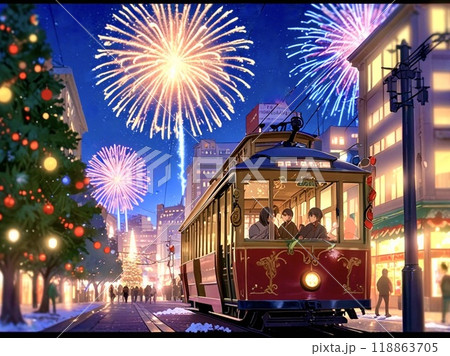 花火が上がるサンフランシスコのクリスマス 118863705