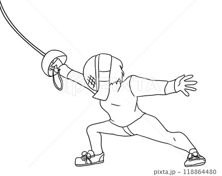 フェンシング　線画 118864480